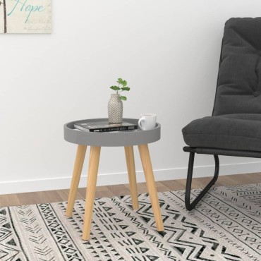 vidaXL Βοηθητικό Τραπέζι Γκρι 38x38x40cm Επεξ. Ξύλο & Μασίφ Πεύκο 1 τεμ.