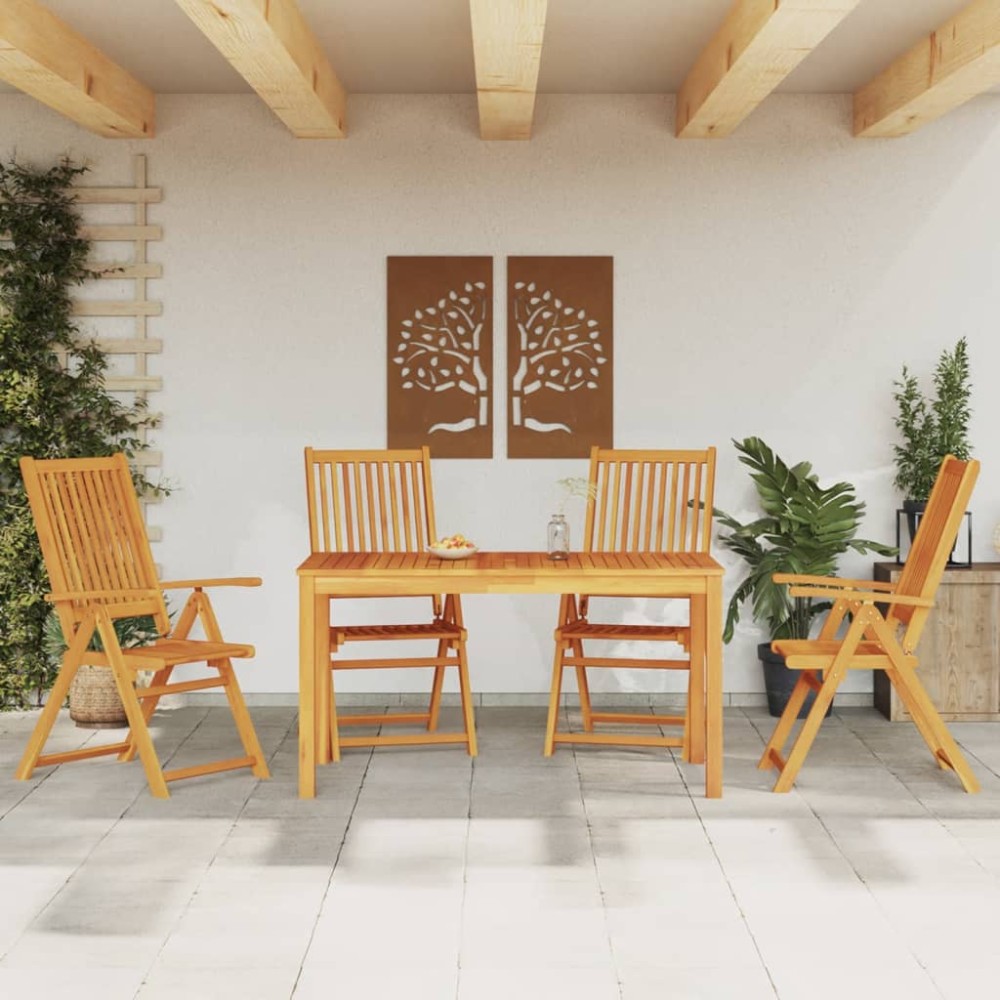 vidaXL Σετ Τραπεζαρίας Κήπου 5 τεμ. 140x80x74cm από Μασίφ Ξύλο Ακακίας
