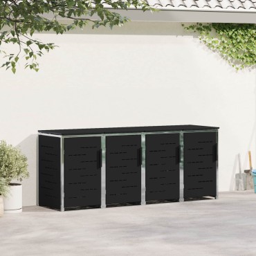 vidaXL Αποθήκευση Κάδου Γυρίσματος for 4 Bins 240L Ανοξείδωτο Ατσάλι