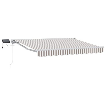 vidaXL Χειροκίνητο πλαίσιο τέντας με LED 4 x 3 μ