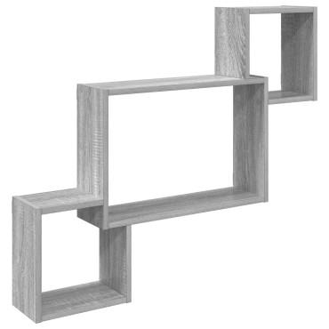 vidaXL Ράφι Τοίχου Επιτοίχιο Γκρι Sonoma 91,5x15x76 εκ 1 τεμ.