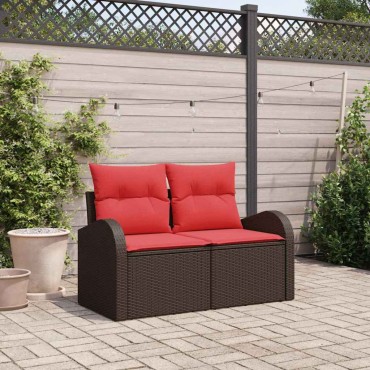 vidaXL Καναπές Κήπου Καφέ 124x62x85cm συνθετικό ρατάν
