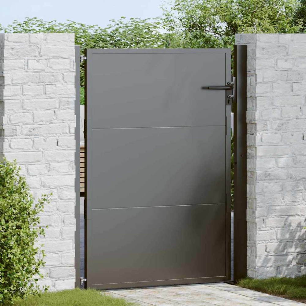 vidaXL Πύλη Κήπου Μαύρο 110 x 130 cm Χάλυβας με επίστρωση πούδρας