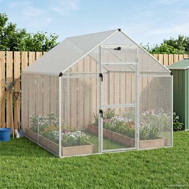 vidaXL Κλουβί Πουλιών Ασημί 181,5 x 221 x 173,5 εκ