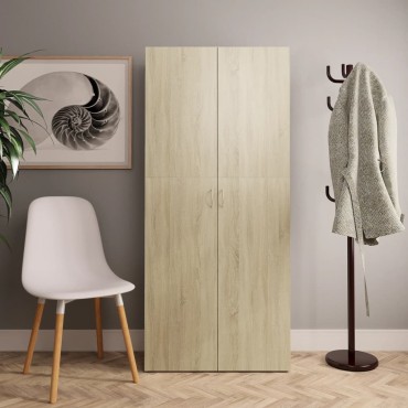 vidaXL Παπουτσοθήκη Sonoma Δρυς 80x35,5x180cm από Επεξ. Ξύλο