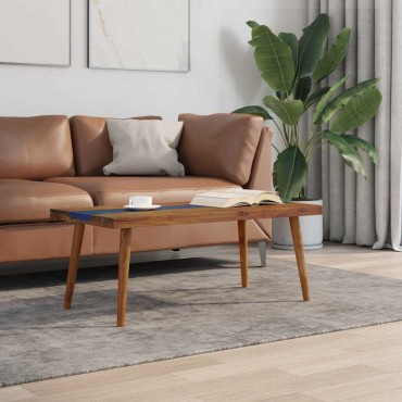 vidaXL Τραπεζάκι Σαλονιού 100x50x40cm από Ξύλο Teak και Ρητίνη 1 τεμ.