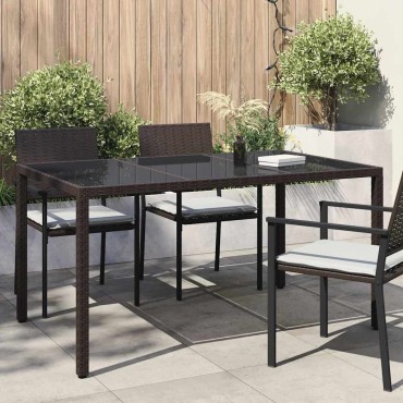 vidaXL Τραπέζι Κήπου Καφέ 150x90x75cm συνθετικό ρατάν 1 τεμ.