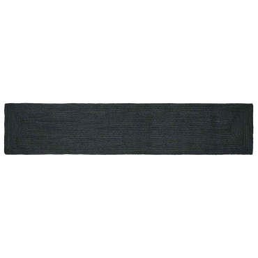 vidaXL Χαλί Περιοχής Σκούρο Γκρι 80x400cm Γιούτα