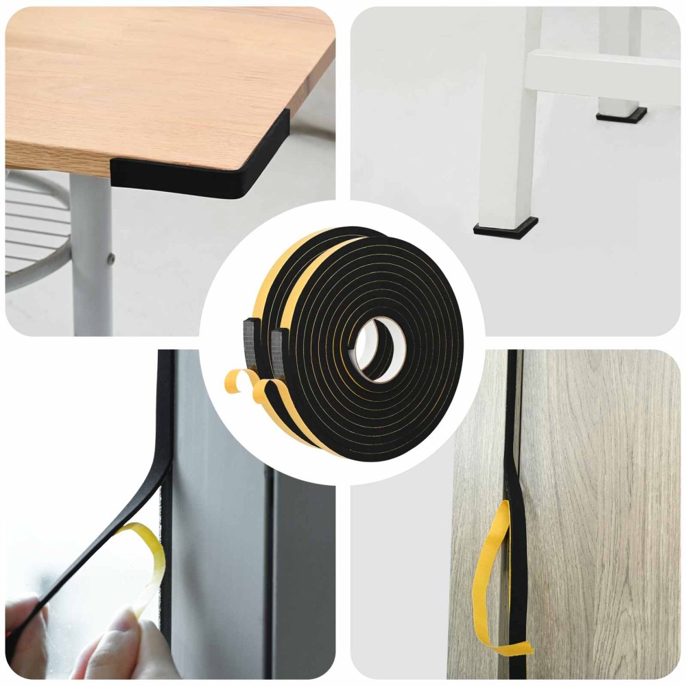 vidaXL Αυτοκόλλητη ταινία αφρού 2 τμχ. Μαύρο 15mm x 5m Χ foam CR
