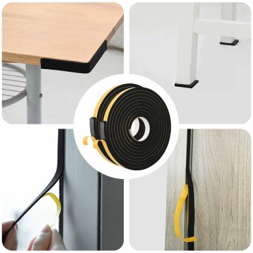 vidaXL Αυτοκόλλητη ταινία αφρού 2 τμχ. Μαύρο 15mm x 5m Χ foam CR