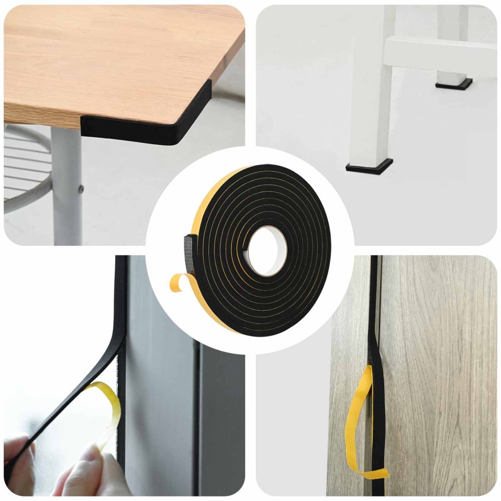 vidaXL Αυτοκόλλητη ταινία αφρού 20 τμχ. Μαύρο 15mm x 5m Χ foam CR