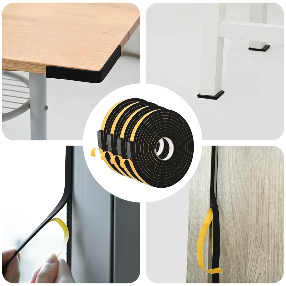 vidaXL Αυτοκόλλητη ταινία αφρού 4 τμχ. Μαύρο 20mm x 5m Χ foam CR