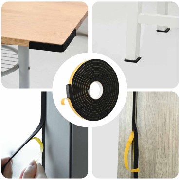 vidaXL Αυτοκόλλητη ταινία αφρού 10 τμχ. Μαύρο 20mm x 5m Χ foam CR