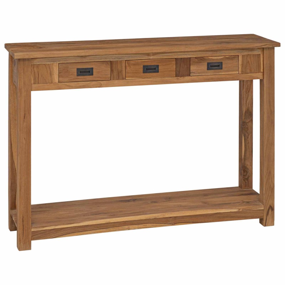 vidaXL Τραπέζι κονσόλας Φυσικό 110x30x80cm Στερεό Ξύλο Τίκ