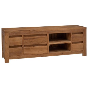 vidaXL Έπιπλο τηλεόρασης 110x30x40cm Φυσικό Στερεό Ξύλο Τίκ