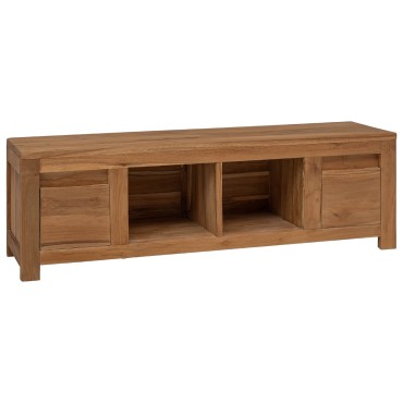 vidaXL Ντουλάπι TV 110x30x35cm Φυσικό Στερεό Ξύλο Τίκ