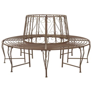 vidaXL Παγκάκι Δέντρου 8-Αριθμός καθισμάτων 160x89cm Ατσάλι 1 τεμ.