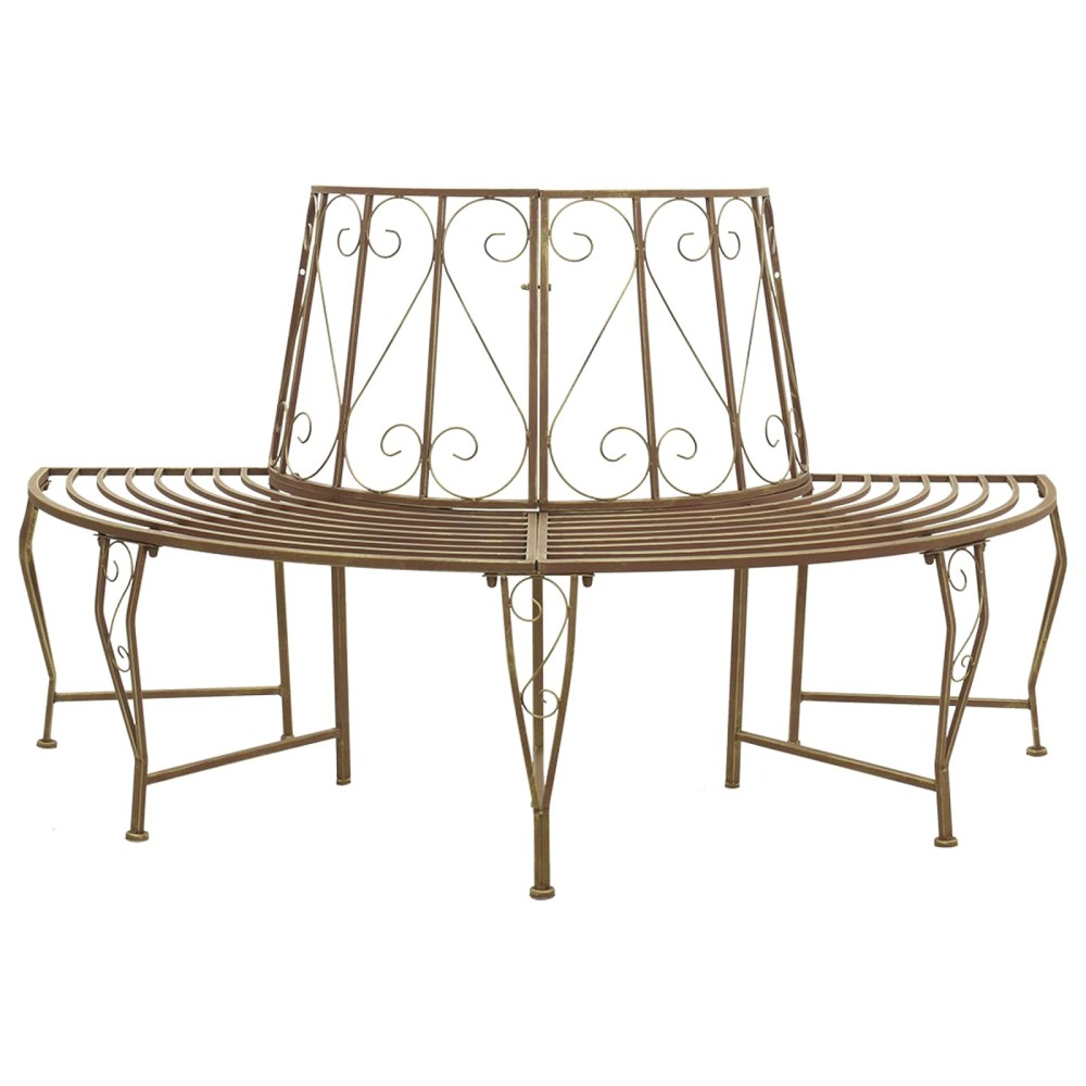 vidaXL Παγκάκι Δέντρου 4 -θέσιο 160x80x89cm steel Αρχαίο Καφέ 1 τεμ.