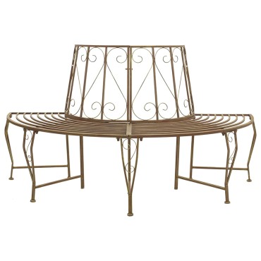 vidaXL Παγκάκι Δέντρου 4 -θέσιο 160x80x89cm steel Αρχαίο Καφέ 1 τεμ.