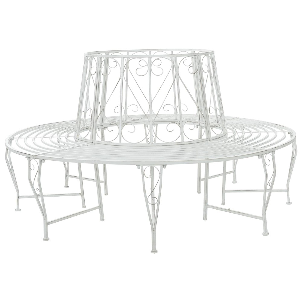 vidaXL Παγκάκι Δέντρου 8-Αριθμός καθισμάτων 160x89cm Ατσάλι 1 τεμ.