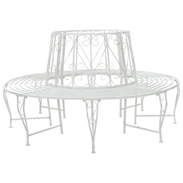 vidaXL Παγκάκι Δέντρου 8-Αριθμός καθισμάτων 160x89cm Ατσάλι 1 τεμ.