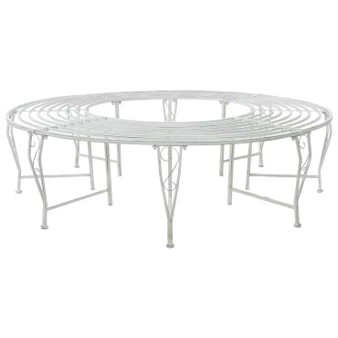 vidaXL Παγκάκι Δέντρου 8-Αριθμός καθισμάτων 160x44cm Ατσάλι 1 τεμ.