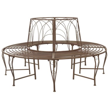 vidaXL Παγκάκι Δέντρου 8-Αριθμός καθισμάτων 160x89cm Ατσάλι 1 τεμ.