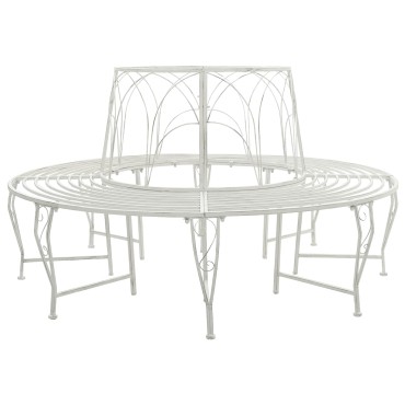 vidaXL Παγκάκι Δέντρου 8-Αριθμός καθισμάτων 160x89cm Ατσάλι 1 τεμ.