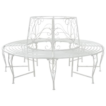 vidaXL Παγκάκι Δέντρου 8-Αριθμός καθισμάτων 160x89cm Ατσάλι 1 τεμ.
