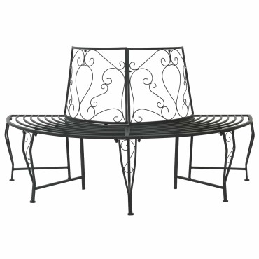 vidaXL Παγκάκι Δέντρου 4-Αριθμός καθισμάτων 160x80x89cm Ατσάλι 1 τεμ.