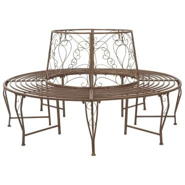 vidaXL Παγκάκι Δέντρου 8-Αριθμός καθισμάτων 160x89cm Ατσάλι 1 τεμ.