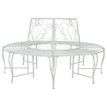vidaXL Παγκάκι Δέντρου 8-Αριθμός καθισμάτων 160x89cm Ατσάλι 1 τεμ.