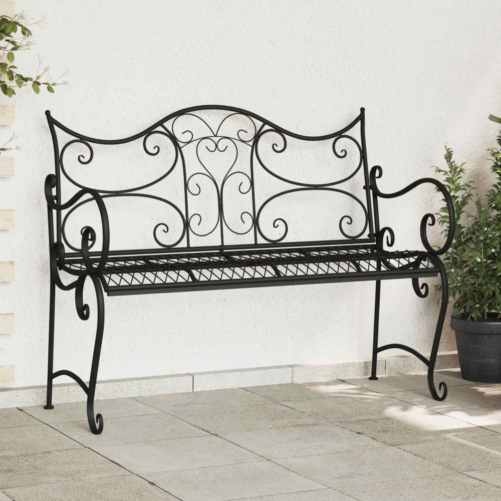 vidaXL Παγκάκι κήπου 2-Αριθμός καθισμάτων 114x56,5x90cm Ατσάλι 1 τεμ.