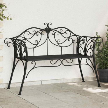 vidaXL Παγκάκι κήπου 2-Αριθμός καθισμάτων 130x47x90cm Ατσάλι 1 τεμ.