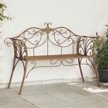 vidaXL Παγκάκι κήπου 2-Αριθμός καθισμάτων 130x47x90cm Ατσάλι 1 τεμ.