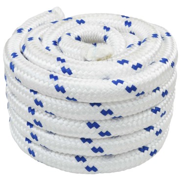 vidaXL Σχοινί Boat 10 m 4 Λευκό και Μπλε PP