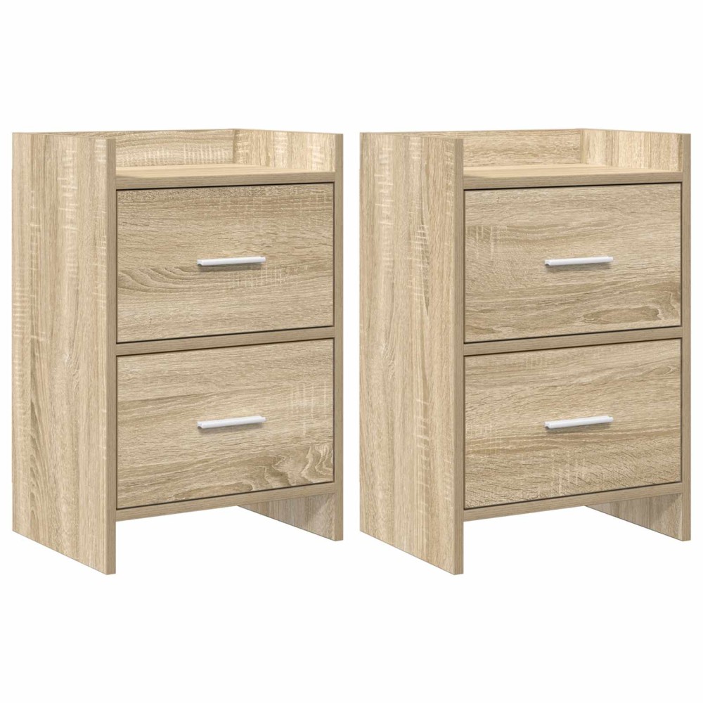 vidaXL Κομοδίνα 2 τεμ. Sonoma Δρυς 40x30x60cm Επεξεργασμένο Ξύλο