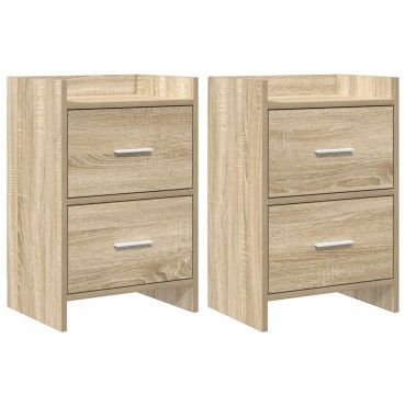 vidaXL Κομοδίνα 2 τεμ. Sonoma Δρυς 40x30x60cm Επεξεργασμένο Ξύλο