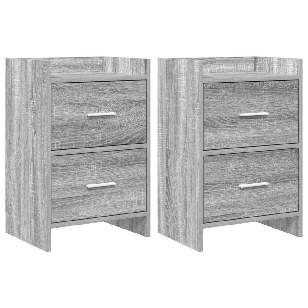 vidaXL Κομοδίνα 2 τεμ. Γκρι Sonoma 40x30x60cm Επεξεργασμένο Ξύλο