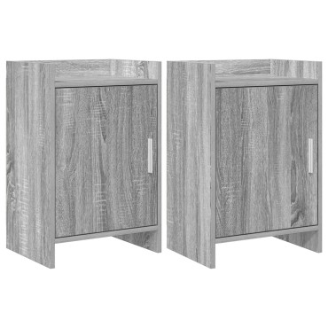 vidaXL Κομοδίνα 2 τεμ. Γκρι Sonoma 40x30x60cm Επεξεργασμένο Ξύλο