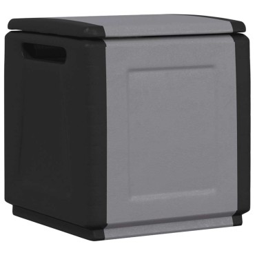 vidaXL Μπαούλο Αποθήκευσης Κήπου 54x53x57cm Σκ. Γκρι/Μαύρο 130 Λίτρα 1 τεμ.