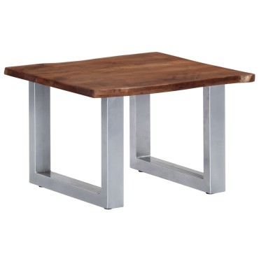 vidaXL Τραπεζάκι Σαλονιού Live Edge 60x60x40cm Μασίφ Ξύλο Ακακίας 1 τεμ.