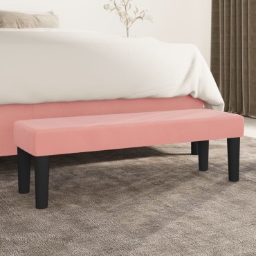 vidaXL Πάγκος Ροζ 100x30x30cm Βελούδινος 1 τεμ.