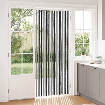 vidaXL Κουρτίνα εντόμων Chenille Γκρι και Μαύρο 90 x 220 cm 100% PP