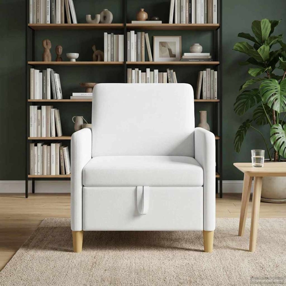vidaXL Καναπές με Αποθήκευση Λευκό 72x78x87cm Πολυεστέρας