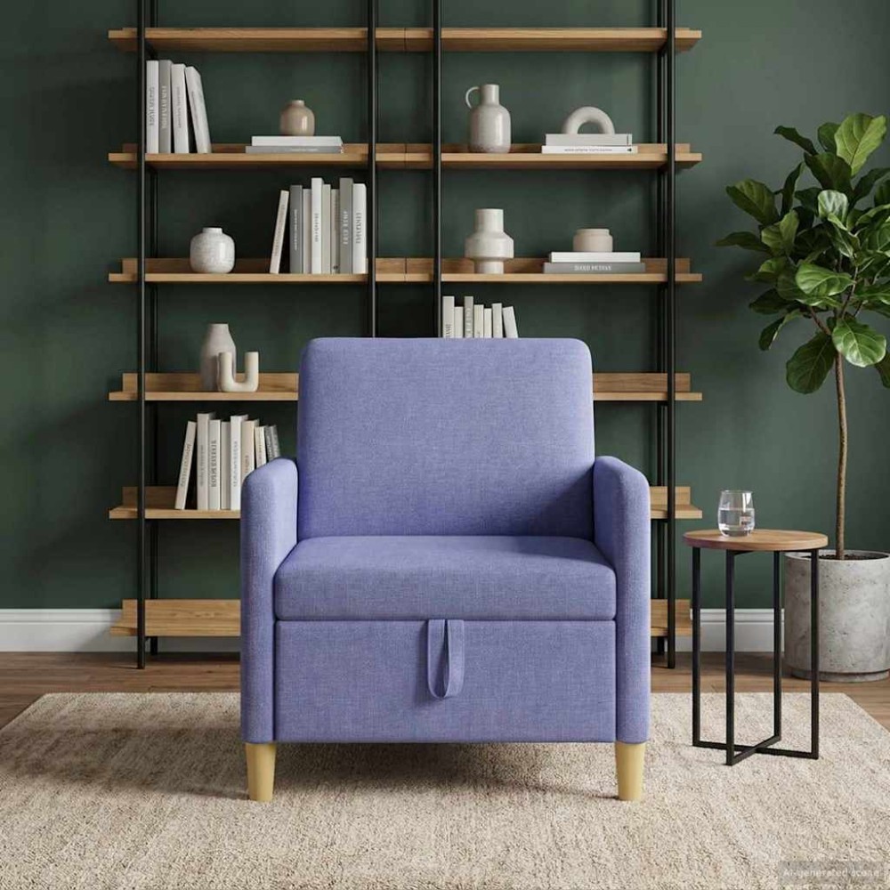 vidaXL Καναπές με Αποθήκευση Μπλε τζην 72x78x87cm Πολυεστέρας