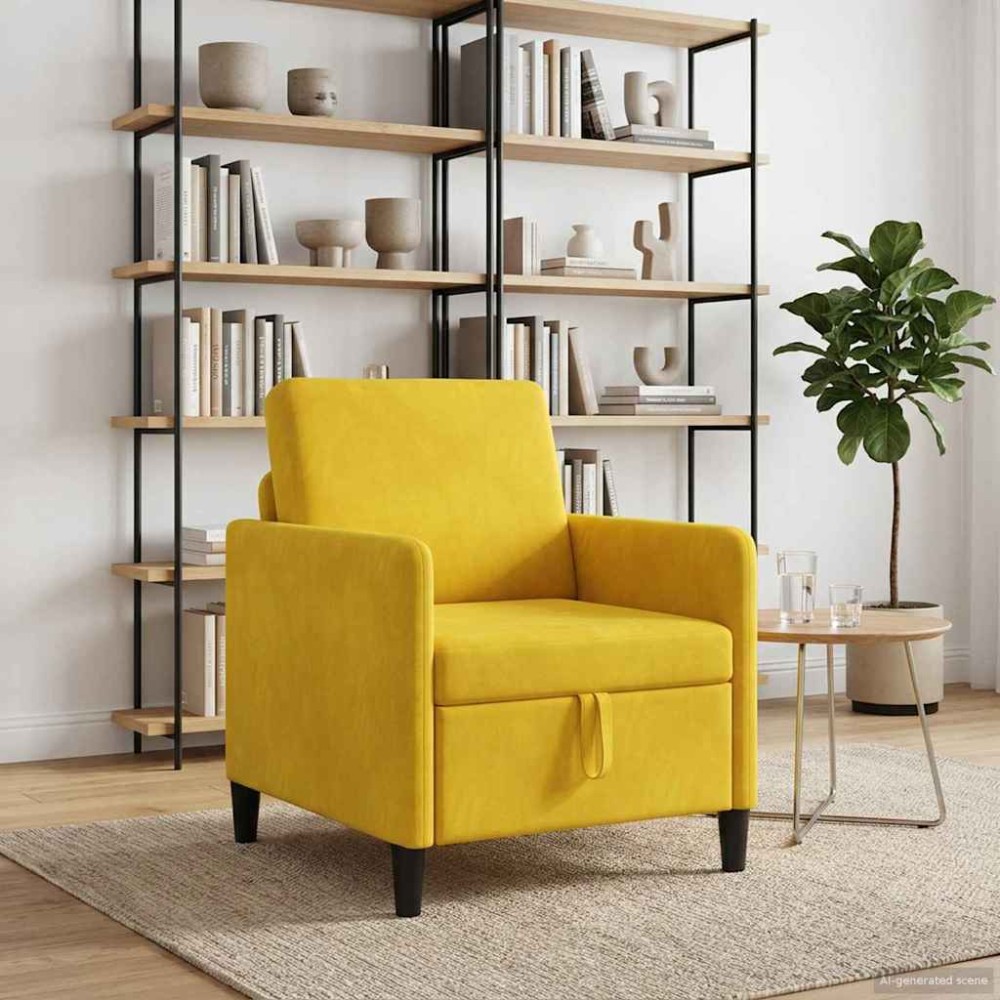 vidaXL Καναπές με Αποθήκευση Κίτρινο 72x78x87cm Πολυεστέρας