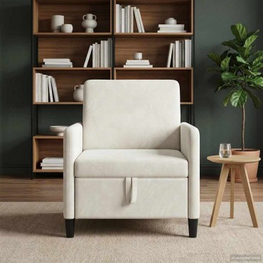 vidaXL Καναπές με Αποθήκευση Κρεμ 72x78x87cm Πολυεστέρας