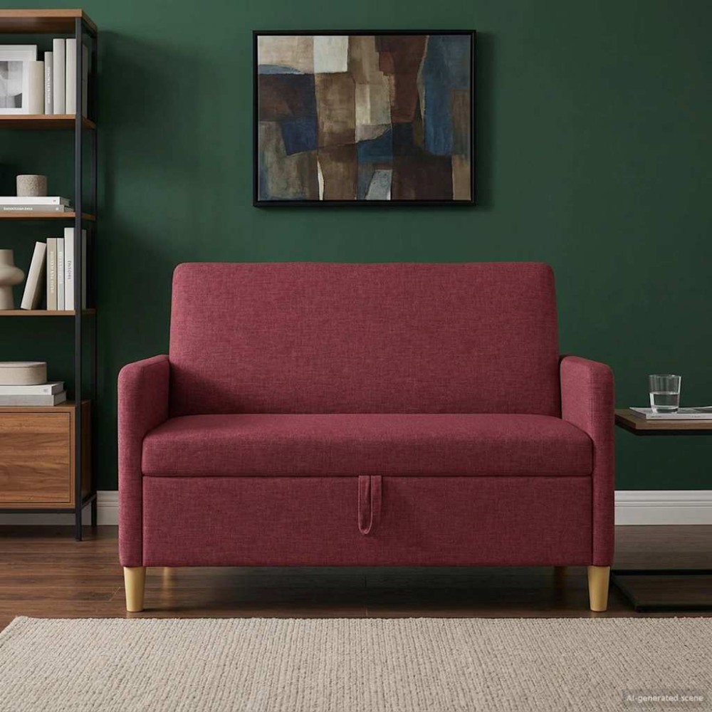 vidaXL Καναπές με Αποθήκευση Κόκκινο 122x78x87cm Πολυεστέρας