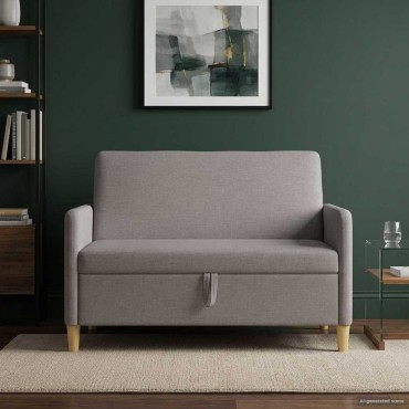 vidaXL Καναπές με Αποθήκευση Taupe 122x78x87cm Πολυεστέρας